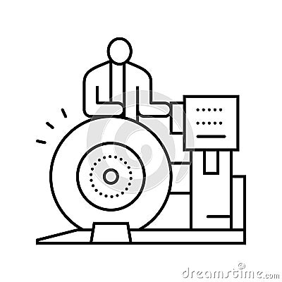 brake testing aircraft line icon vector illustration Vector Illustration