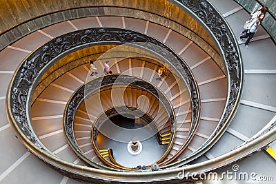 Bramante Staircase, exit stairs from Vatican City Editorial Stock Photo