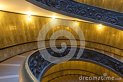 Bramante Staircase, exit stairs from Vatican City Editorial Stock Photo