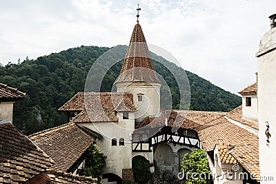 The Bran Castle in Romania. Dracula medieval castle in Carpathians, Transylvania Stock Photo