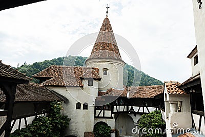 The Bran Castle in Romania. Dracula medieval castle in Carpathians, Transylvania Stock Photo