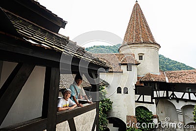 The Bran Castle in Romania. Dracula medieval castle in Carpathians, Transylvania Stock Photo