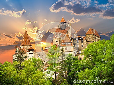 Bran, Dracula castle in spring season Stock Photo