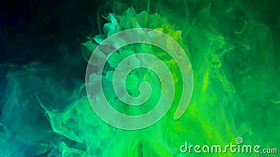 Branch of a blossoming apple tree in water against the background of dissolving paints. Abstract background stock video footage