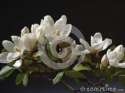 Branch of magnolia blossoms Stock Photo