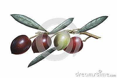 Branch of Olives Cartoon Illustration