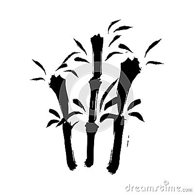 Branches of a bamboo silhouette isolated illustration Vector Illustration