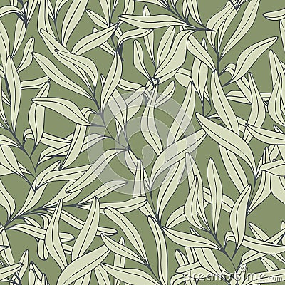 Branches. Hand drawing. Vector seamless pattern Vector Illustration