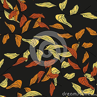 Branches with leaves drawn vector illustration eps 10. Vector Illustration