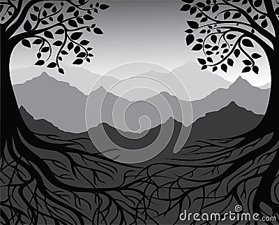 Branches and roots Vector Illustration