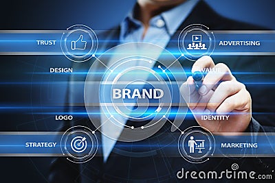 Brand Advertising Marketing Strategy Identity Business Technology concept Stock Photo