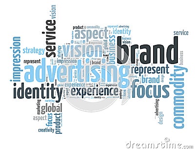 Brand advertising word cloud Stock Photo