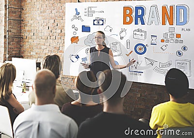 Brand Branding Advertising Commercial Marketing Concept Stock Photo