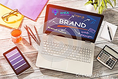 Brand Branding Design Marketing Drawing Stock Photo