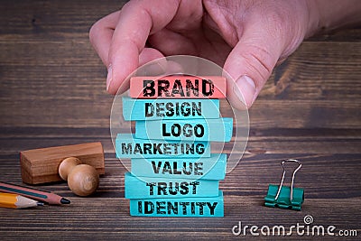 Brand Business Concept With Colorful Blocks Stock Photo