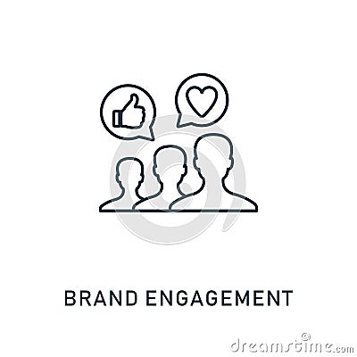 Brand Engagement outline icon. Thin style design from smm icons collection. Pixel perfect symbol of brand engagement Stock Photo