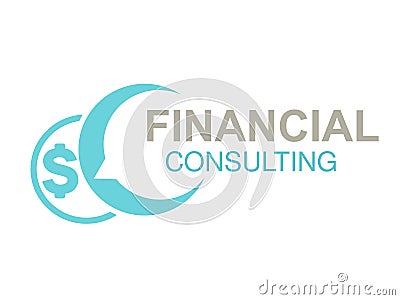 Brand for financial consulting agency, best advice. Logo design with symbol of speech bubble and money. Vector Illustration