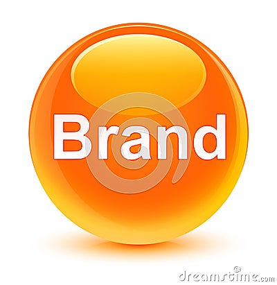 Brand glassy orange round button Cartoon Illustration