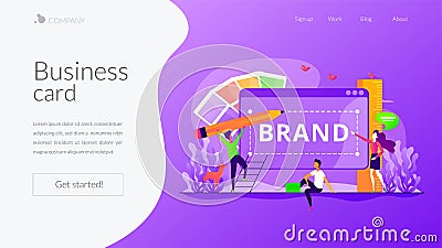 Brand identity landing page template Vector Illustration