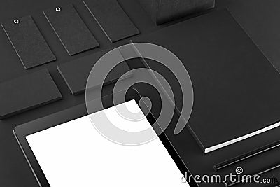 Brand identity mockup. Blank corporate stationery and gadgets Stock Photo