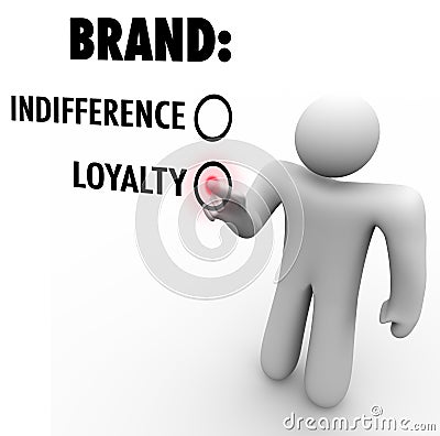 Brand Loyalty Vs Indifference Customer Chooses Preference Stock Photo