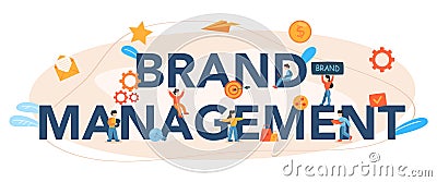 Brand management typographic header. Marketing specialist create Vector Illustration