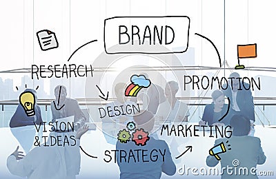 Brand Marketing Advertising Branding Design Trademark Concept Stock Photo