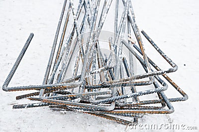 Brand new armature. Laid reinforcement. Stock Photo