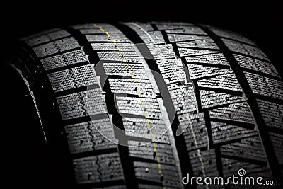 Brand new car tyre. Stock Photo