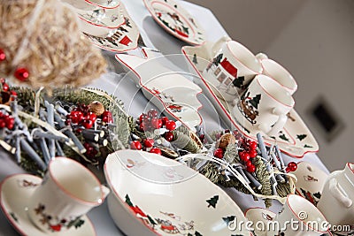 Brand new hollyday dishes Stock Photo