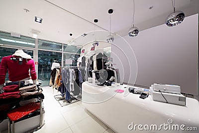 Brand new interior of cloth store Stock Photo