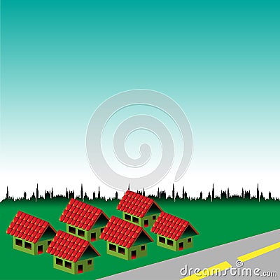 Brand new neighbourhood Vector Illustration