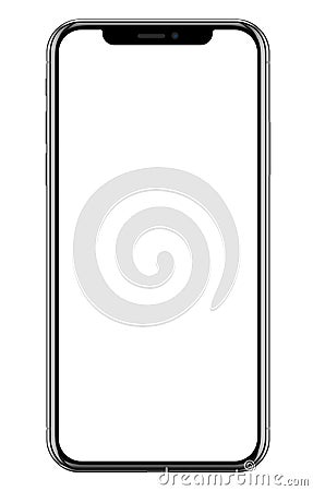 Brand new realistic mobile phone black smartphone in Apple iPhone X Vector Illustration