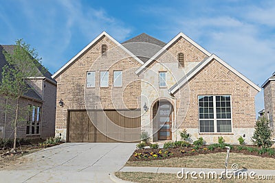 Brand new two story residential house in suburban Irving, Texas, USA Stock Photo