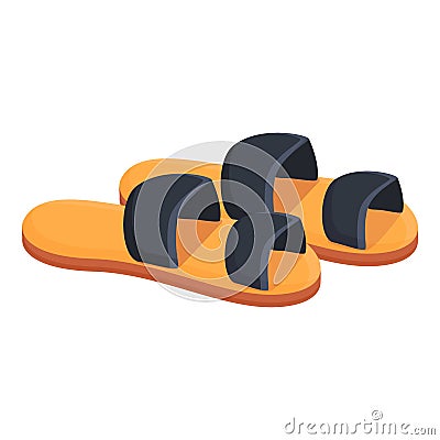 Brand sandals icon, cartoon style Vector Illustration