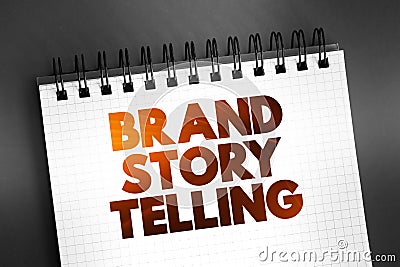 Brand Story Telling text on notepad, concept background Stock Photo