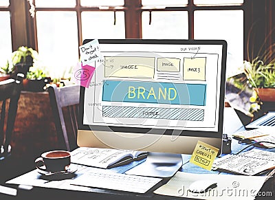 Brand Trademark Marketing Website Plan UI Concept Stock Photo