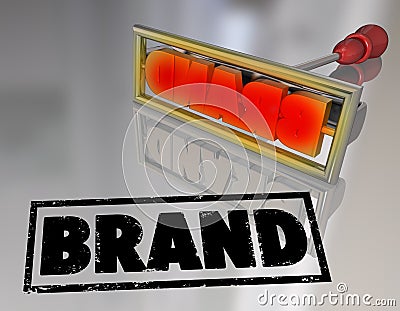 Brand Word Branding Iron Marketing Product Ownership Stock Photo