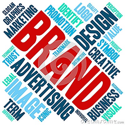 Brand Word Cloud Stock Photo