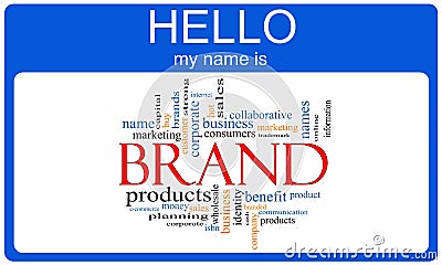 Brand Word Cloud Nametag Concept Stock Photo