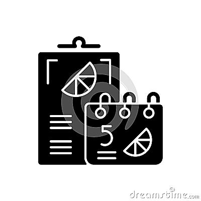 Branded calendars black glyph icon Vector Illustration