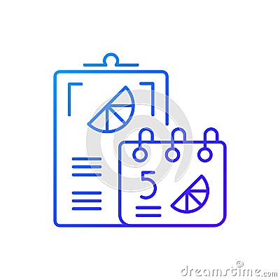 Branded calendars gradient linear vector icon Vector Illustration