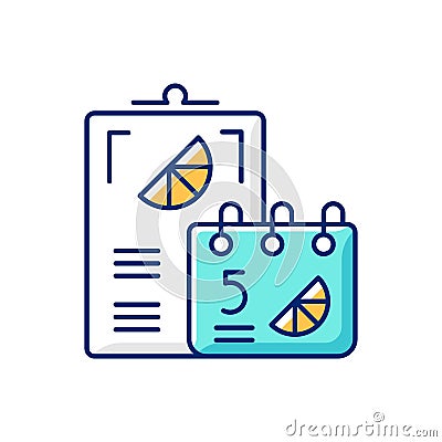 Branded calendars RGB color icon Vector Illustration