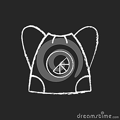 Branded sling bag chalk white icon on black background Vector Illustration