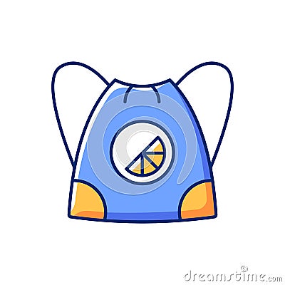 Branded sling bag RGB color icon Vector Illustration
