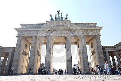 Brandenburg Gate Berlin with Blue Sky Editorial Stock Photo