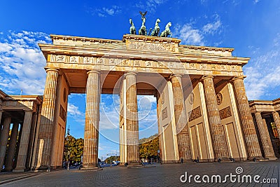 Brandenburg Gate famous landmark in Berlin, Germany. Stock Photo