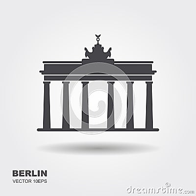 Brandenburg gate icon Berlin building travel Vector Illustration