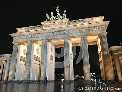 Brandenburg Gate night view Stock Photo