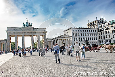 Berlin, Brandenburg Gate and Paris Square, Brandenburger Tor and Pariser Platz Editorial Stock Photo